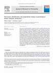 Research paper thumbnail of Narcissism, identification, and longitudinal change in psychological health: Dynamic predictions