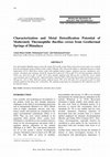 Research paper thumbnail of Characterization and Metal Detoxification Potential of Moderately Thermophilic Bacillus cereus from Geothermal Springs of Himalaya