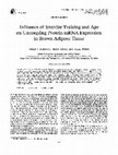Research paper thumbnail of Influence of exercise training and age on uncoupling protein mRNA expression in brown adipose tissue