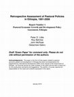 Research paper thumbnail of Retrospective Assessment of Pastoral Policies in Ethiopia, 1991-2008 Report Number 1 Pastoral Economic Growth and Development Policy Assessment, Ethiopia