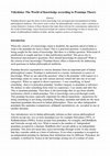 Research paper thumbnail of Vidyāloka: The World of Knowledge according to Pramāṇa Theory