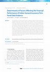 Research paper thumbnail of Determinants of Factors Affecting the Financial Performance of Indian General Insurance Firm: Panel Data Evidence