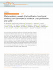 Research paper thumbnail of Meta-analysis reveals that pollinator functional diversity and abundance enhance crop pollination and yield