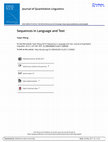Research paper thumbnail of Sequences in Language and Text