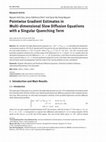 Research paper thumbnail of Pointwise Gradient Estimates in Multi-dimensional Slow Diffusion Equations with a Singular Quenching Term