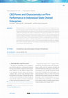 Research paper thumbnail of CEO Power and Characteristics on Firm Performance in Indonesian State-Owned Enterprises