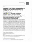 Research paper thumbnail of Adaptation of and Protocol for the Validation of the Alcohol Use Disorders Identification Test (AUDIT) in the Russian Federation for Use in Primary Healthcare