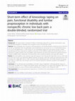 Research paper thumbnail of Short-term effect of kinesiology taping on pain, functional disability and lumbar proprioception in individuals with nonspecific chronic low back pain: a double-blinded, randomized trial