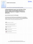 Research paper thumbnail of A Mixed Methods Inquiry into the Role of Tom Hanks’ COVID-19 Social Media Disclosure in Shaping Willingness to Engage in Prevention Behaviors