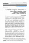 Research paper thumbnail of A função do silogismo matemático na Ciência da Lógica de Hegel