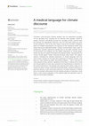 Research paper thumbnail of A medical language for climate discourse
