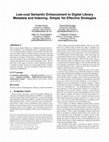 Research paper thumbnail of Low-cost Semantic Enhancement to Digital Library Metadata and Indexing