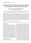 Research paper thumbnail of Performance of In-situ Rain Water Harvesting on Yield of Grain Sorghum in Gradud Soil of North Kordofan