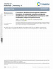 Research paper thumbnail of Correction: Multifunctional amines enable the formation of polyamide nanofilm composite ultrafiltration and nanofiltration membranes with modulated charge and performance