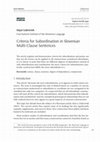 Research paper thumbnail of Criteria for Subordination in Slovenian Multi-Clause Sentences