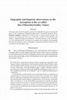 Research paper thumbnail of Epigraphic and linguistic observations on the inscription at the so-called Mur d’Hannibal (Liddes, Valais)