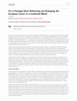Research paper thumbnail of It’s a Package Deal! Reforming and Enlarging the European Union in a Contested World