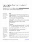 Research paper thumbnail of Improving travellers' trust in restaurant review sites