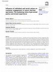 Research paper thumbnail of Influence of individual and social values on customer engagement in luxury thermal spa hotels: The mediating roles of perceived justice and brand experience