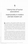Research paper thumbnail of "Utterly free of human association": Impersonality in modern and late-modern art