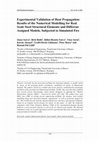 Research paper thumbnail of Experimental Validation of Heat Propagation: Results of the Numerical Modelling for Real Scale Steel Structural Elements and Different Assigned Models, Subjected to Simulated Fire