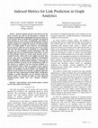 Research paper thumbnail of Indexed Metrics for Link Prediction in Graph Analytics
