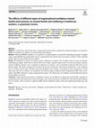 Research paper thumbnail of The effects of different types of organisational workplace mental  health interventions on mental health and wellbeing in healthcare  workers: a systematic review