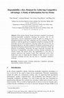Research paper thumbnail of Dependability a Key Element for Achieving Competitive Advantage: A Study of Information Service Firms
