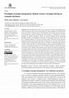 Research paper thumbnail of Paradigms of people management: Human resource strategies during an economic downturn