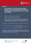 Research paper thumbnail of An Analysis of an International NGOs Design Decision-Making in Post Disaster Developing Country Context: A Sri Lanka Case Study