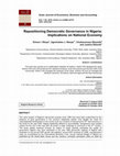 Research paper thumbnail of Repositioning Democratic Governance in Nigeria: Implications on National Economy
