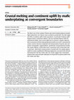 Research paper thumbnail of Crustal melting and continent uplift by mafic underplating at convergent boundaries (by Zhou Z., Thybo H., Artemieva I.M., Kusky T., Tang C-C.)