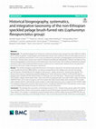 Research paper thumbnail of Historical biogeography, systematics, and integrative taxonomy of the non-Ethiopian speckled pelage brush-furred rats (Lophuromys flavopunctatus group)