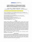 Research paper thumbnail of Credit and blame for AI-generated content: effects of personalization in four countries