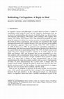 Research paper thumbnail of Rethinking Co-Cognition: A Reply to Heal