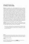 Research paper thumbnail of On Minor Universality