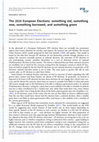 Research paper thumbnail of The 2019 European Elections: something old, something new, something borrowed, and something green