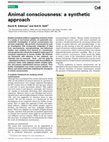 Research paper thumbnail of Animal consciousness: a synthetic approach