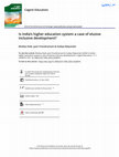Research paper thumbnail of Is India's higher education system a case of elusive inclusive development