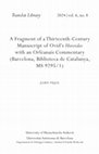 Research paper thumbnail of A Fragment of a Thirteenth-Century Manuscript of Ovid’s Heroides with an Orléanais Commentary (Barcelona, Biblioteca de Catalunya, MS 9295/1)