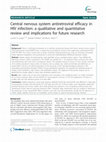 Research paper thumbnail of Central nervous system antiretroviral efficacy in HIV infection: a qualitative and quantitative review and implications for future research