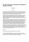 Research paper thumbnail of THE CLAIM OF EXPERIENCE: PERCEPTION AND IMAGINATION IN DIGNĀGA'S PHILOSOPHY