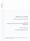 Research paper thumbnail of ¿Dónde está la verdad? Sobre la etnografía de hechos disputados