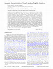 Research paper thumbnail of Acoustic characteristics of clearly spoken English fricatives