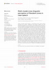 Research paper thumbnail of Multi-modal cross-linguistic perception of Mandarin tones in clear speech