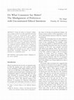 Research paper thumbnail of Do What Consumers Say Matter? The Misalignment of Preferences with Unconstrained Ethical Intentions