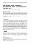 Research paper thumbnail of 2024 Eine Nachlese zu Oluf Krückmann, Neubabylonische Rechts-und Verwaltungstexte (TMH 2/3), Teil 2: Texte der Frau Professor Hilprecht Collection of Babylonian Antiquities