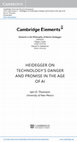 Research paper thumbnail of TOC for Heidegger on Technology's Danger and Promise in the Age of AI