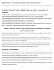 Research paper thumbnail of Nothing is "Neutral:" Passive Digital Footprints and the Perpetuation of Inequality