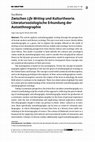 Research paper thumbnail of Zwischen Life Writing und Kulturtheorie. Literatursoziologische Erkundung der Autoethnographie